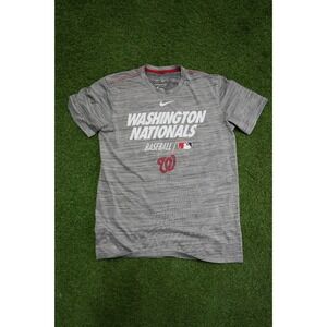 Nike Dri-Fit Washington Nationals Baseball‎ Team Shirt Mens Medium Gray Pullover